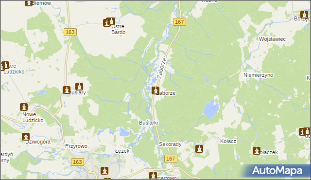mapa Zaborze gmina Połczyn-Zdrój, Zaborze gmina Połczyn-Zdrój na mapie Targeo