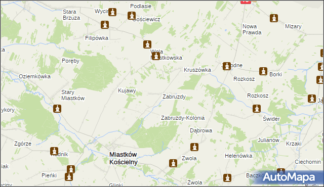 mapa Zabruzdy, Zabruzdy na mapie Targeo