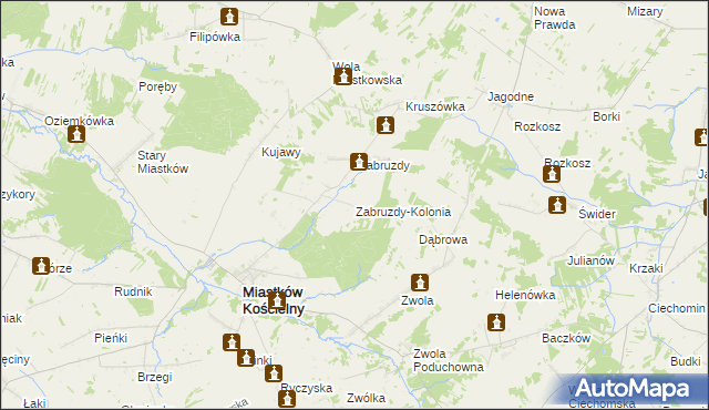 mapa Zabruzdy-Kolonia, Zabruzdy-Kolonia na mapie Targeo