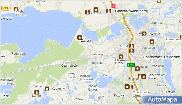 mapa Zabrzeg, Zabrzeg na mapie Targeo