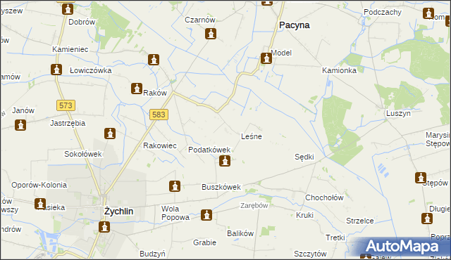 mapa Zagroby gmina Żychlin, Zagroby gmina Żychlin na mapie Targeo