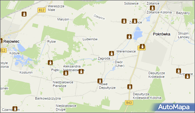 mapa Zagroda gmina Chełm, Zagroda gmina Chełm na mapie Targeo