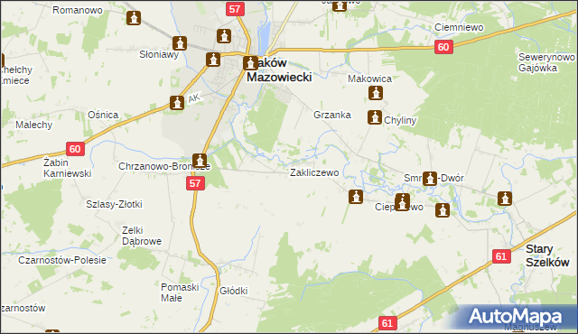 mapa Zakliczewo, Zakliczewo na mapie Targeo
