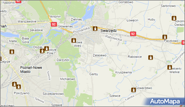 mapa Zalasewo, Zalasewo na mapie Targeo