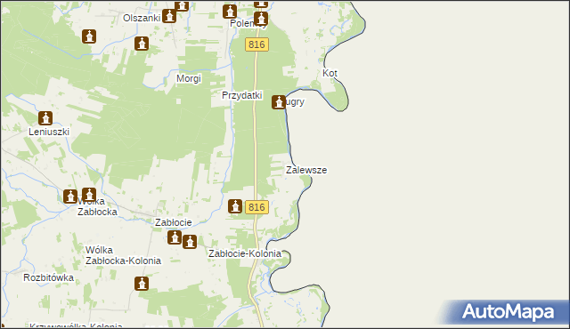 mapa Zalewsze, Zalewsze na mapie Targeo