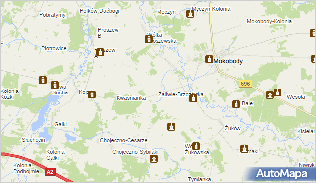 mapa Zaliwie-Brzozówka, Zaliwie-Brzozówka na mapie Targeo