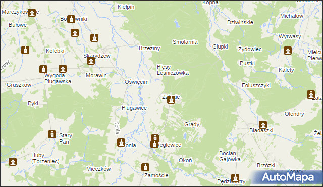 mapa Załozie, Załozie na mapie Targeo