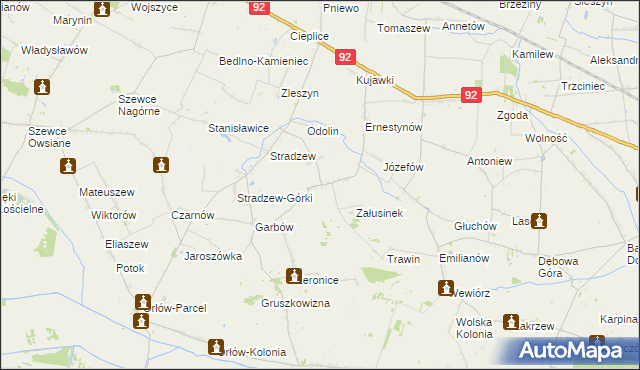 mapa Załusin, Załusin na mapie Targeo