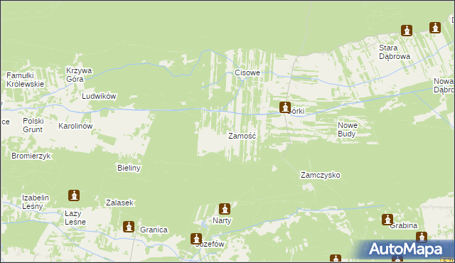 mapa Zamość gmina Leoncin, Zamość gmina Leoncin na mapie Targeo