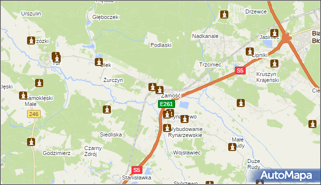 mapa Zamość gmina Szubin, Zamość gmina Szubin na mapie Targeo