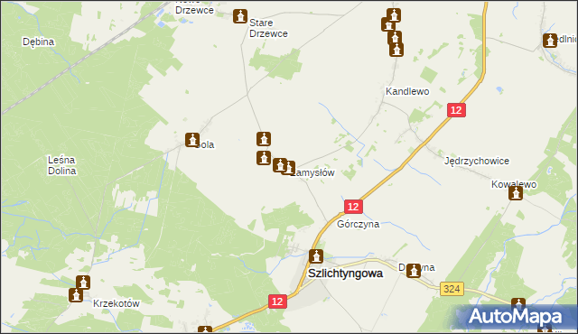 mapa Zamysłów, Zamysłów na mapie Targeo