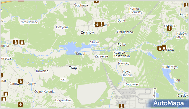 mapa Zarzecze gmina Kluki, Zarzecze gmina Kluki na mapie Targeo