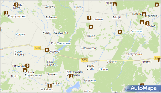 mapa Zatorowizna, Zatorowizna na mapie Targeo