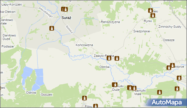 mapa Zawyki-Ferma, Zawyki-Ferma na mapie Targeo