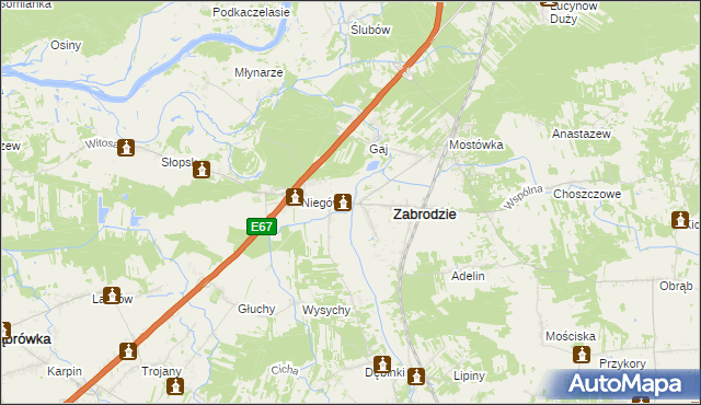 mapa Zazdrość gmina Zabrodzie, Zazdrość gmina Zabrodzie na mapie Targeo