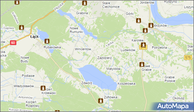 mapa Zaździerz, Zaździerz na mapie Targeo