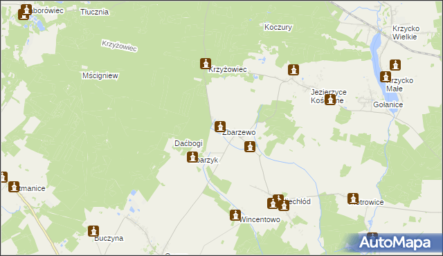 mapa Zbarzewo, Zbarzewo na mapie Targeo