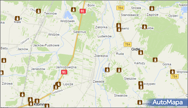 mapa Zberezka, Zberezka na mapie Targeo