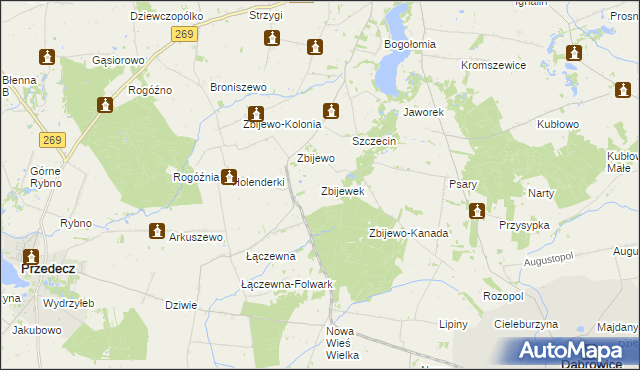 mapa Zbijewek, Zbijewek na mapie Targeo