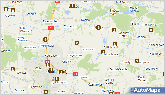 mapa Zbrodzice, Zbrodzice na mapie Targeo