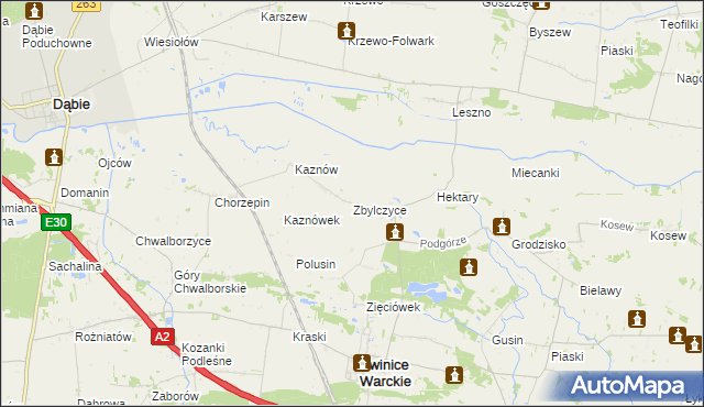 mapa Zbylczyce, Zbylczyce na mapie Targeo