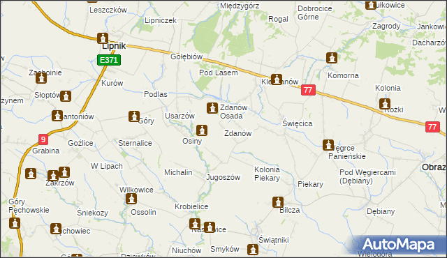 mapa Zdanów gmina Obrazów, Zdanów gmina Obrazów na mapie Targeo