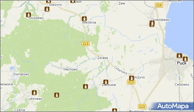 mapa Zdrada, Zdrada na mapie Targeo