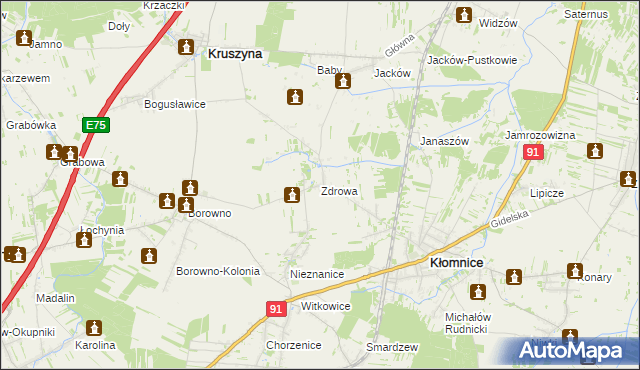 mapa Zdrowa, Zdrowa na mapie Targeo