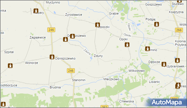 mapa Zduny gmina Aleksandrów Kujawski, Zduny gmina Aleksandrów Kujawski na mapie Targeo