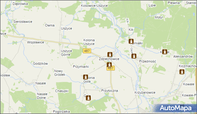 mapa Zdziechowice gmina Gorzów Śląski, Zdziechowice gmina Gorzów Śląski na mapie Targeo