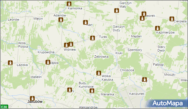 mapa Żebrówka, Żebrówka na mapie Targeo