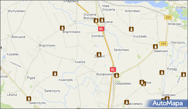 mapa Zęgwirt, Zęgwirt na mapie Targeo