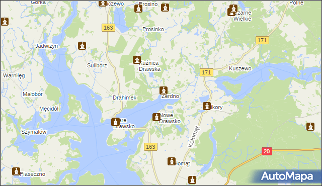 mapa Żerdno, Żerdno na mapie Targeo