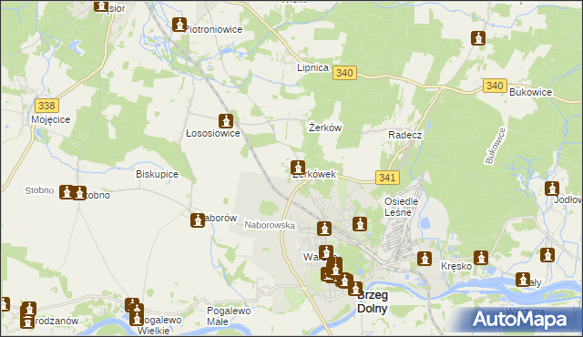 mapa Żerkówek, Żerkówek na mapie Targeo