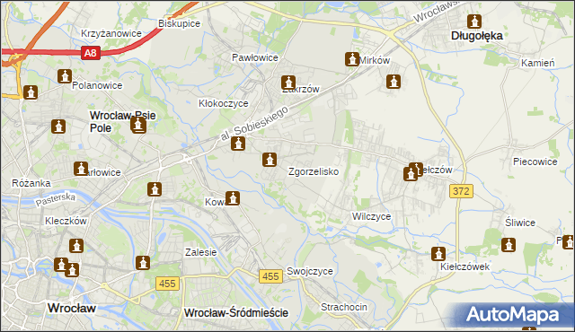 mapa Zgorzelisko, Zgorzelisko na mapie Targeo