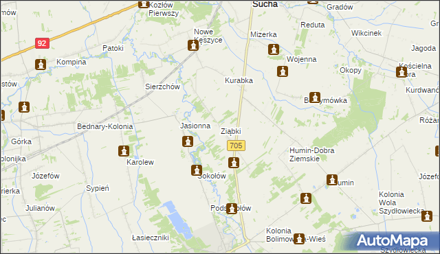 mapa Ziąbki, Ziąbki na mapie Targeo