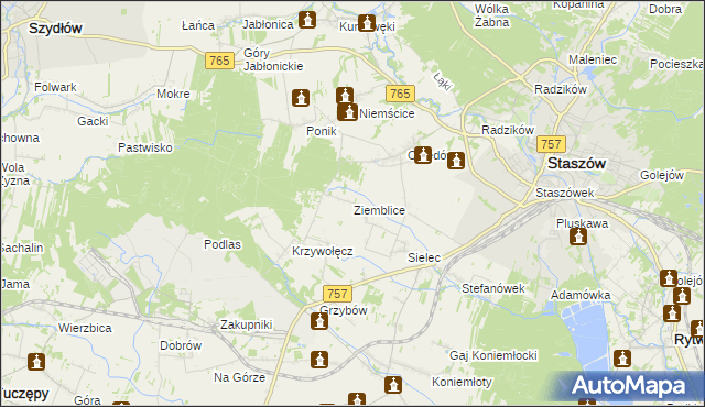 mapa Ziemblice, Ziemblice na mapie Targeo