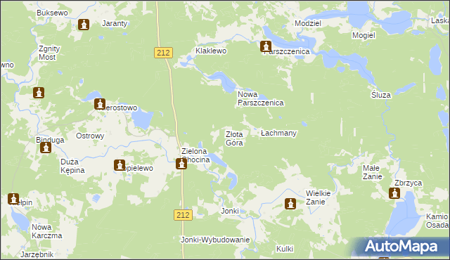 mapa Złota Góra gmina Konarzyny, Złota Góra gmina Konarzyny na mapie Targeo