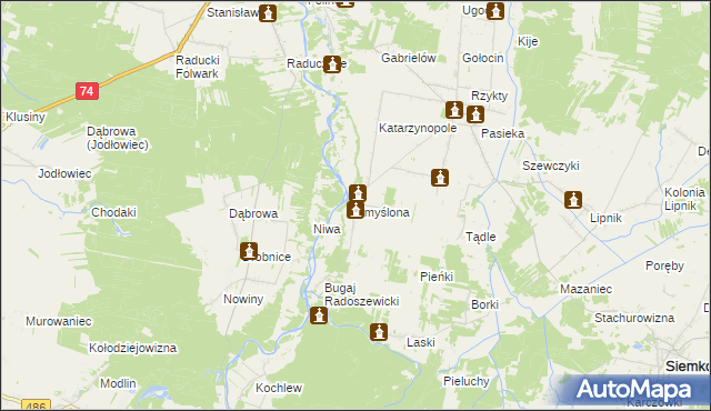 mapa Zmyślona gmina Siemkowice, Zmyślona gmina Siemkowice na mapie Targeo