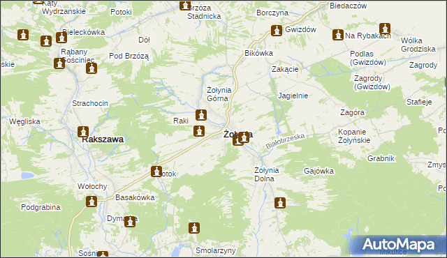 mapa Żołynia, Żołynia na mapie Targeo