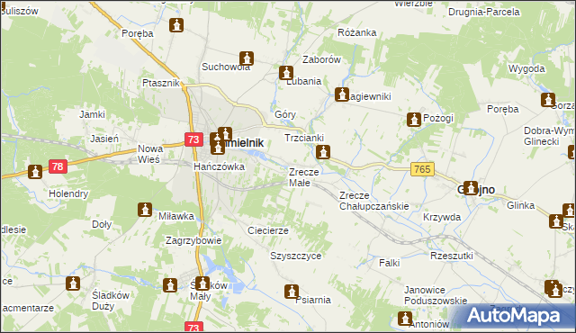 mapa Zrecze Małe, Zrecze Małe na mapie Targeo