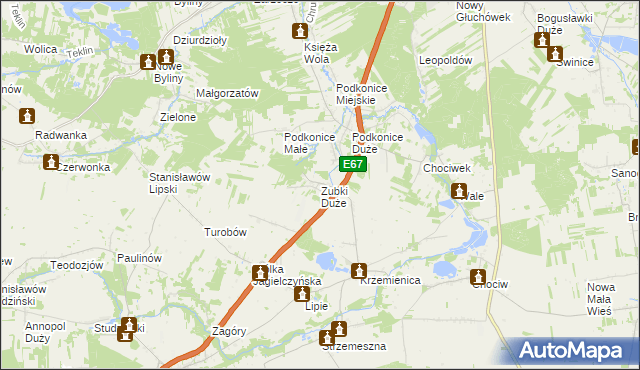 mapa Zubki Duże, Zubki Duże na mapie Targeo