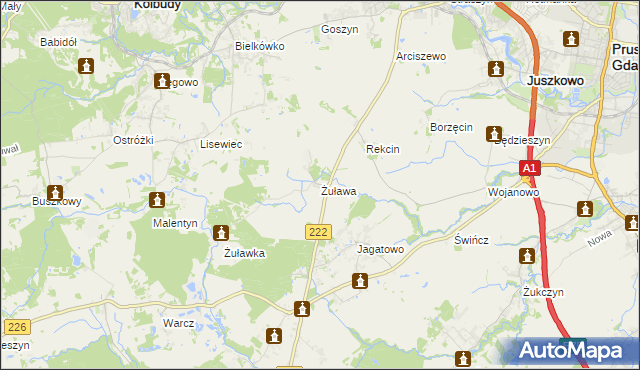 mapa Żuława, Żuława na mapie Targeo