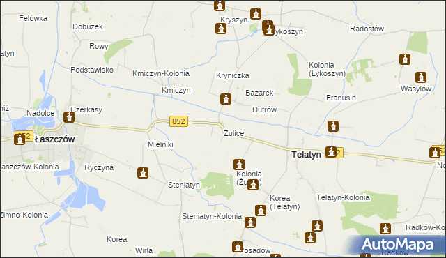 mapa Żulice, Żulice na mapie Targeo