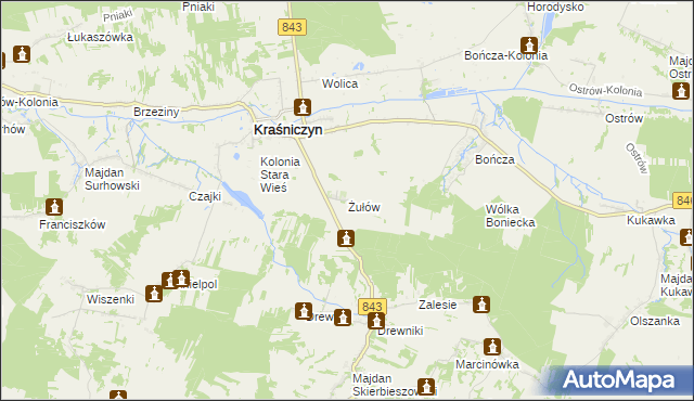 mapa Żułów, Żułów na mapie Targeo