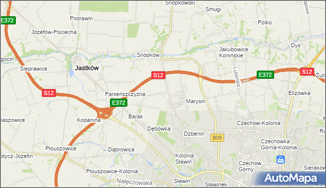 mapa Natalin gmina Jastków, Natalin gmina Jastków na mapie Targeo