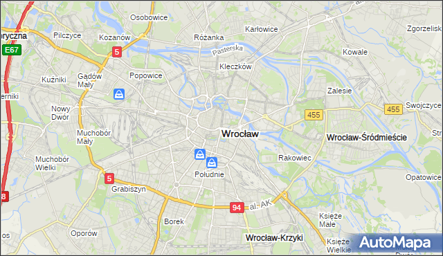 mapa Wrocławia, Wrocław na mapie Targeo