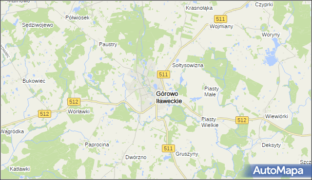 mapa Górowo Iławeckie, Górowo Iławeckie na mapie Targeo