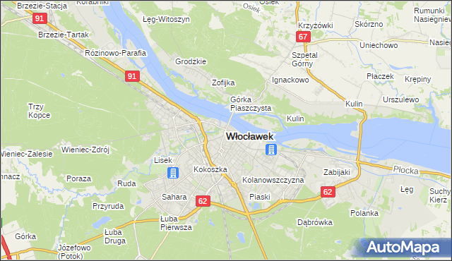 mapa Włocławka, Włocławek na mapie Targeo