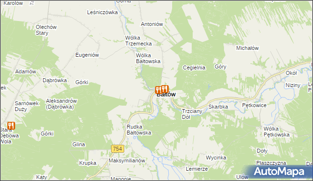 mapa Bałtów powiat ostrowiecki, Bałtów powiat ostrowiecki na mapie Targeo